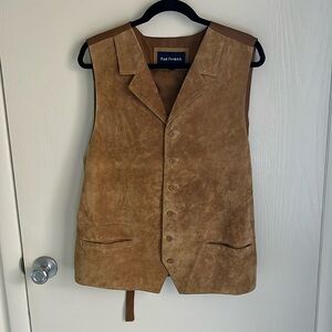 100% leather suit vest sz 48